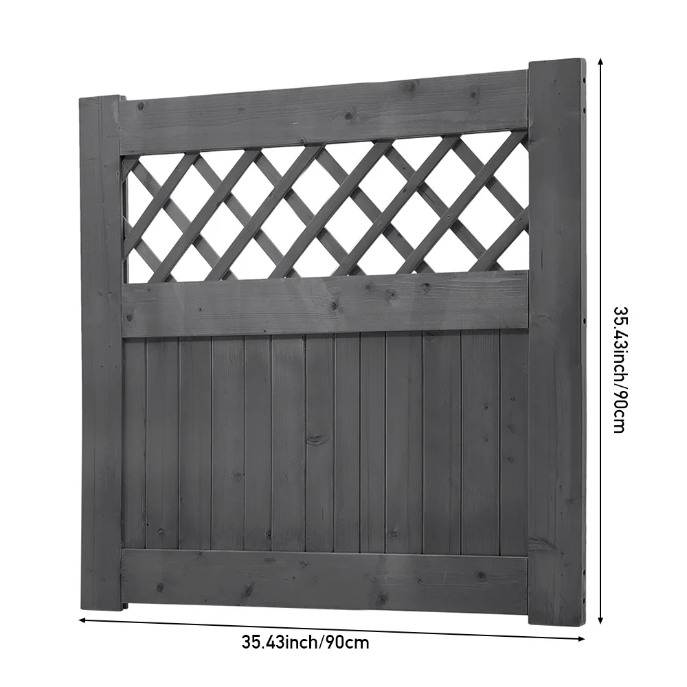Picture 3: 90x90cm Grey Wooden Garden Gate – Decorative Lattice Side Fence for Yard, Patio or Outdoor Space | Includes Latch Fitting Kit |