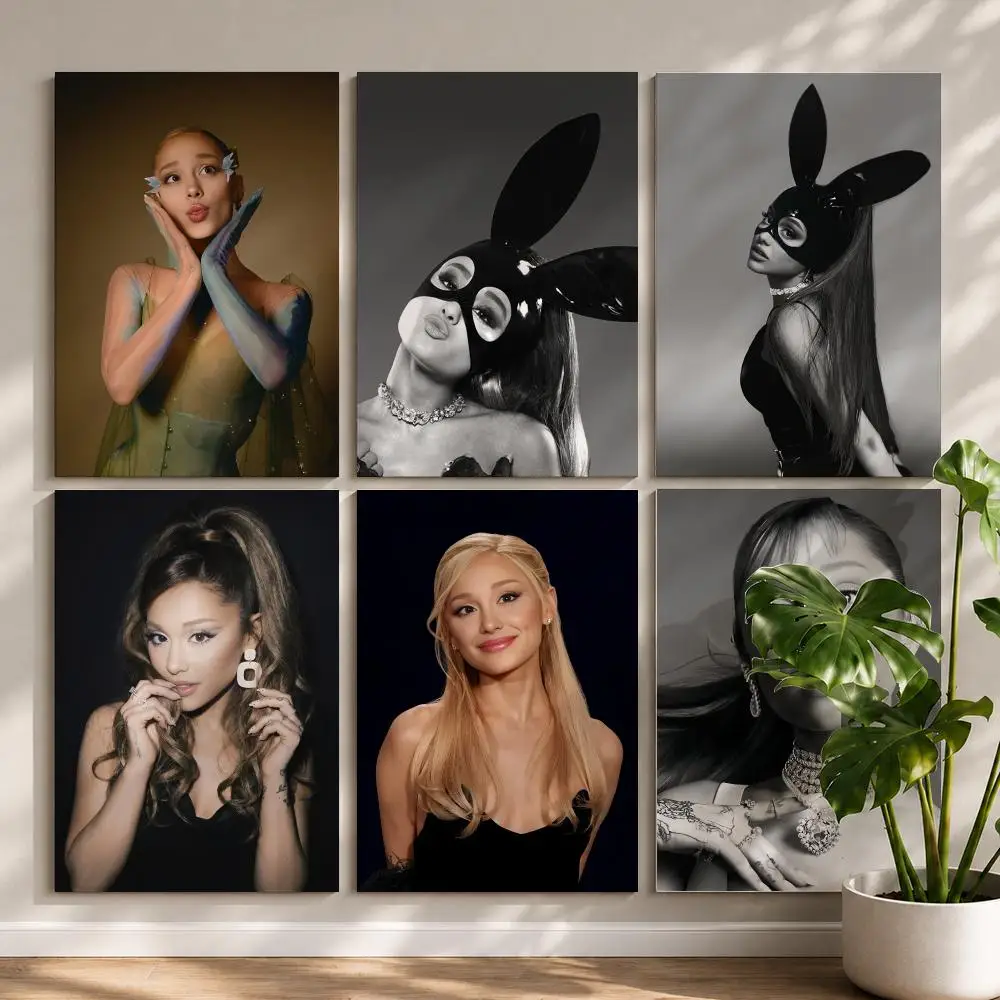A-Ariana G-Grande Poster Wall Art Poster Sticker For Living Room Bar Bedroom Home Decoration