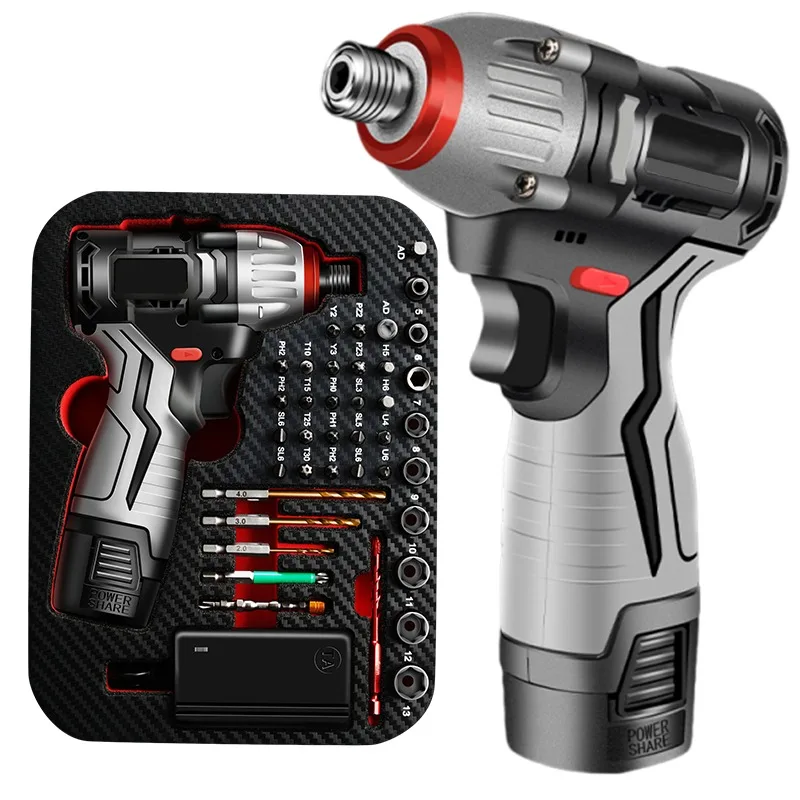 16V ブラシレスコードレスインパクトドライバー 144Nm トルク充電式電気ドリルセット S2 スチールビットツールケース付き DIY 修理