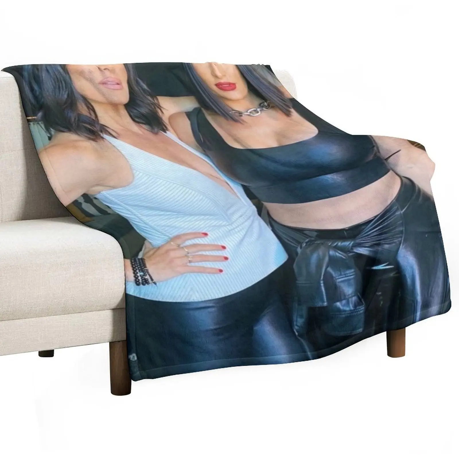 

Brie and Nikki Throw Blanket valentine gift ideas Designers Flannel Fabric Soft Plush Plaid Blankets