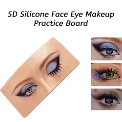 5D Silicone Face Eye Makeup Practice Board Bionic Skin for Make Up Face Eyelash Practice Mannequin Training Supplies Makeup Tool