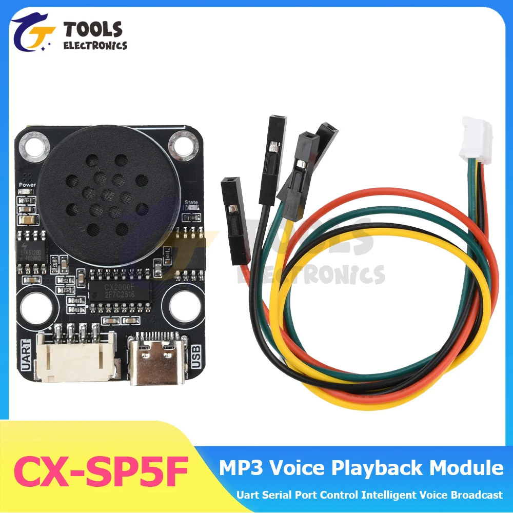 

MP3 Voice Playback Module Uart Serial Port Control Intelligent Voice Broadcast for DIY Music Projects