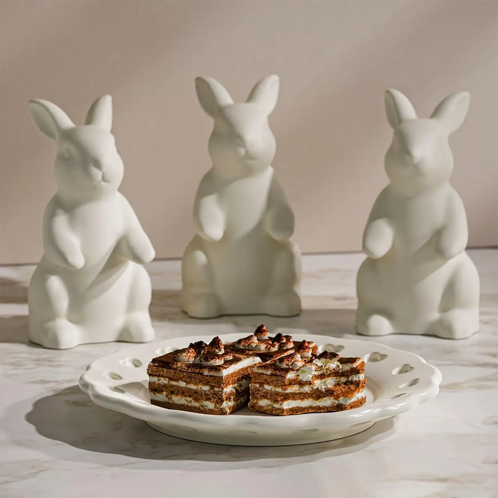 3D Niedliche Hasen-Silikonformen für Süßigkeitenplatten, Osterhasen-Tablettform für Thanksgiving, Feiertage, Partys, Büros, Zuhause, Zimmer, Schreibtisch