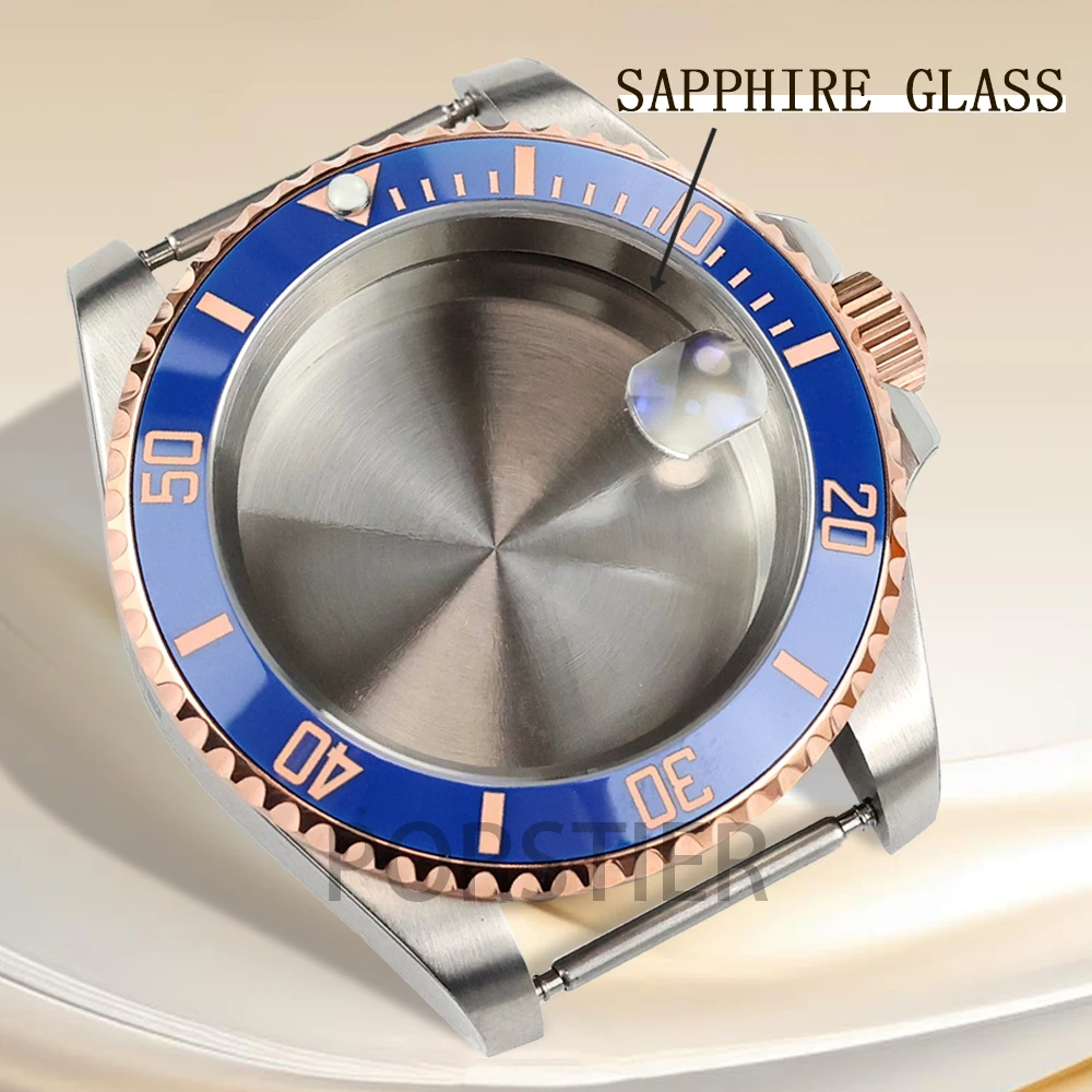 

40mm NH35 Watch Case Sapphire Glass Solid 316L Stainless Steel for SUB GMT Yacht-Master NH34 NH35 NH36 NH38 Movement 28.5mm Dial