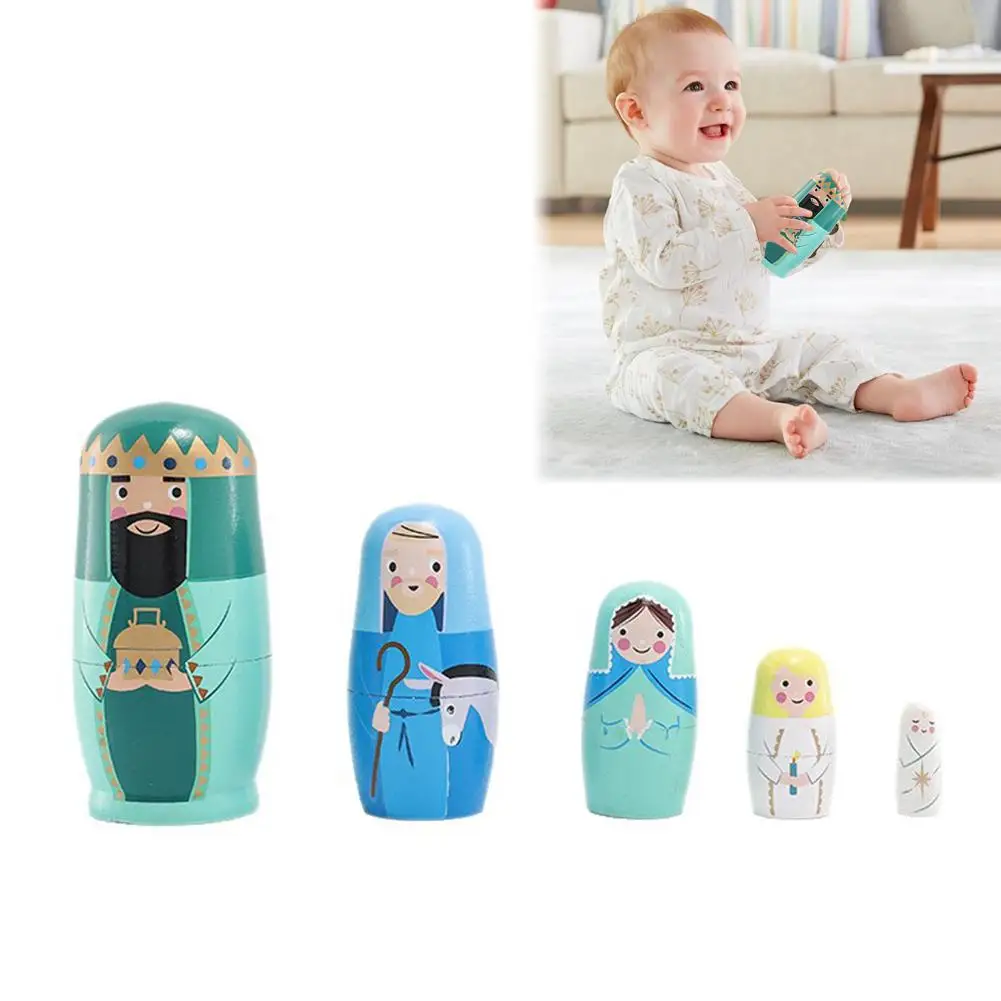 Cérebro infantil de madeira russo, feito à mão, educacional com cor de aninhamento portátil, brinquedo russo, variedade de jogos o5t1