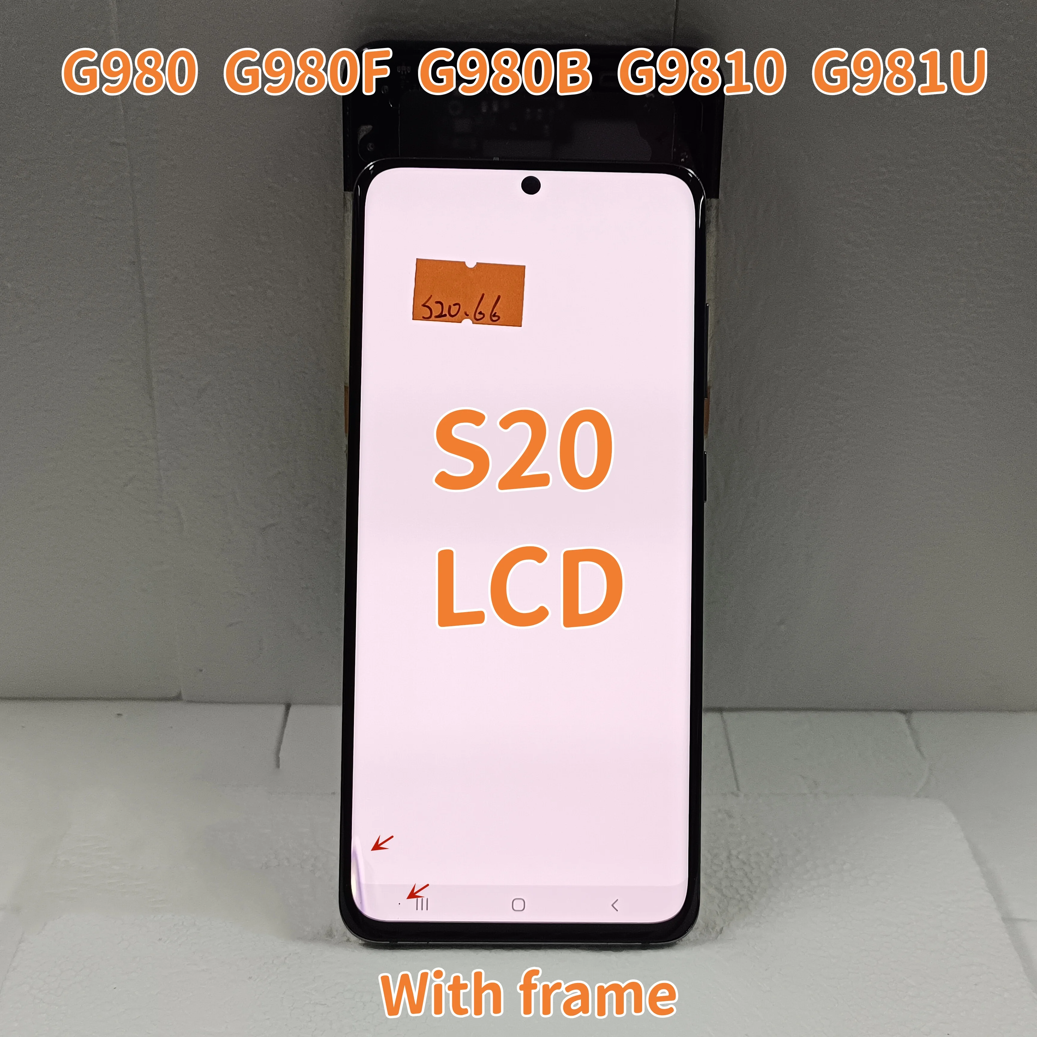 100% Tested  Amoled Lcd Screen For Samsung Galaxy S20 G980 G980F G981U G9810 With Frame Display Touch Glass Digitizer Assembly