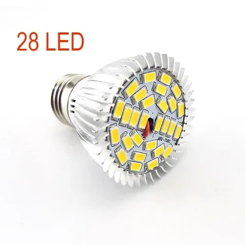 Luz amarilla de espectro completo para invernadero de interior, caja de luces para Cultivo de plantas, lámparas Phyto E27, 18/28LED, Cultivo para el hogar