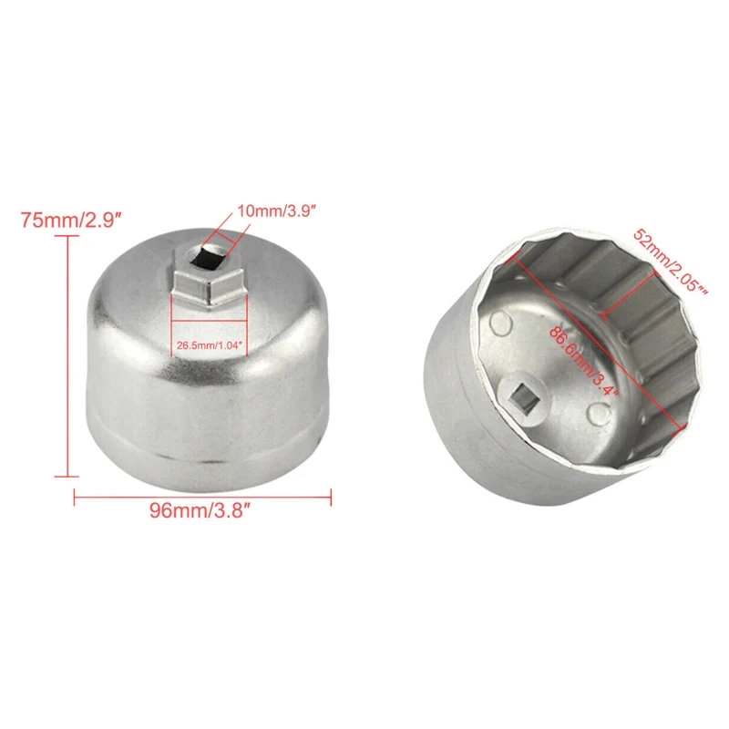 Klucz do filtra oleju nakładka na narzędzia do usuwania 16 fletów 86mm do samochodu BMW & Volvo tuleja naprawcza