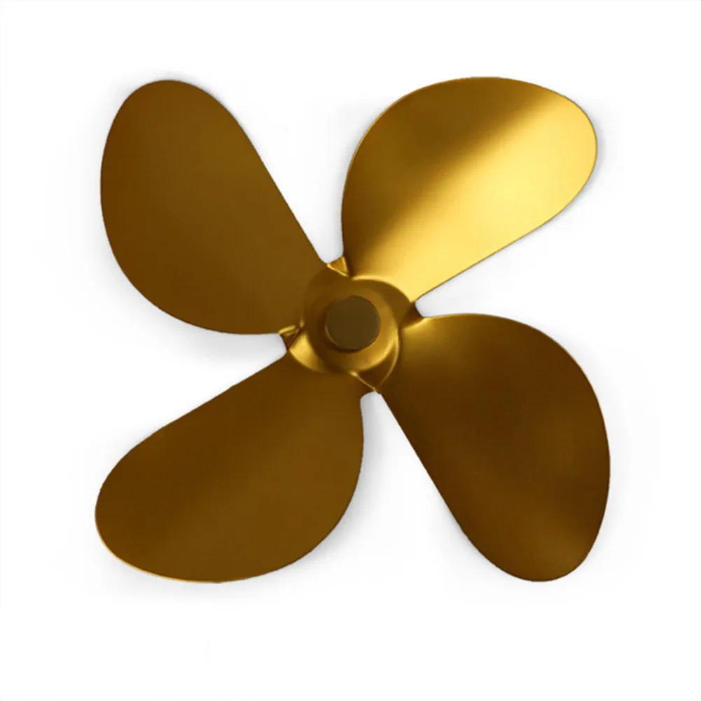 Fan Leaf Fan Blade Home Accessory Aluminum Alloy Heat-resistant Lightweight 1pc 4 Blades Fireplace Gold Silver