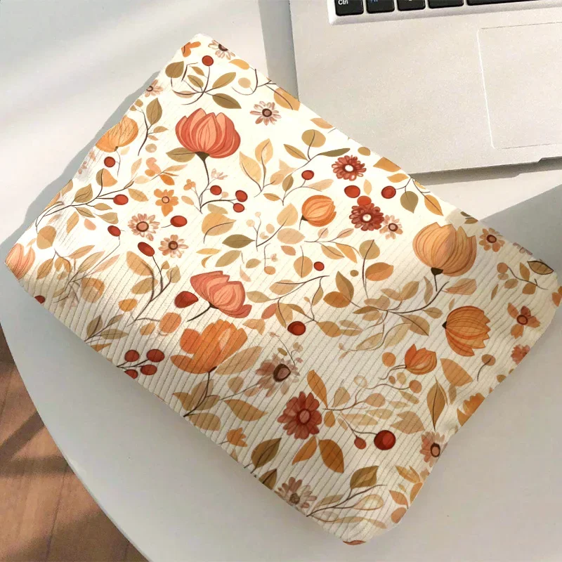 Corduroy Makeup Bag Soft Zippered Travel Pouch Suitable for Skincare Products, Makeup Brushes, Lipstick - Portable Cosmetic Bag