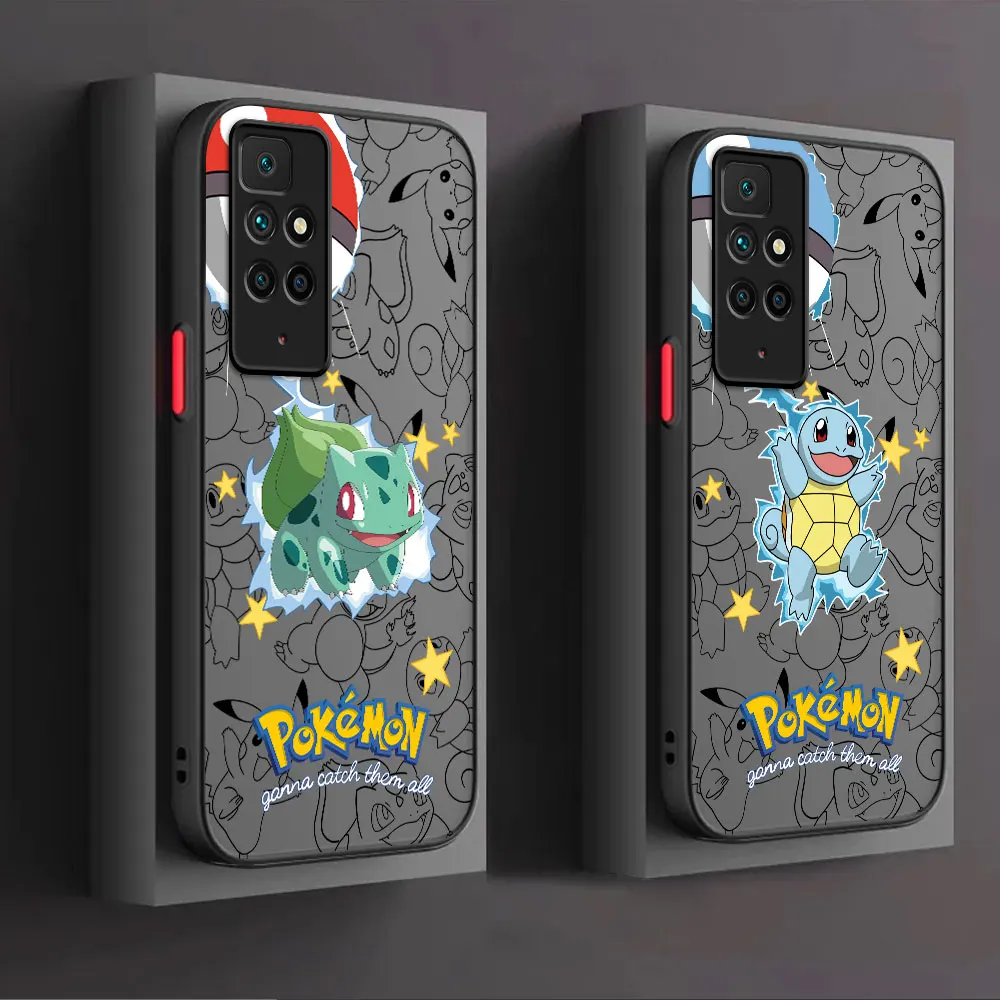 Luksusowe etui na telefon dla Xiaomi Redmi 9C A1 9 A2 12C 10C 10 9A K40 Pro 9T zderzak Pokemon Pikachu kreskówka pokrowiec