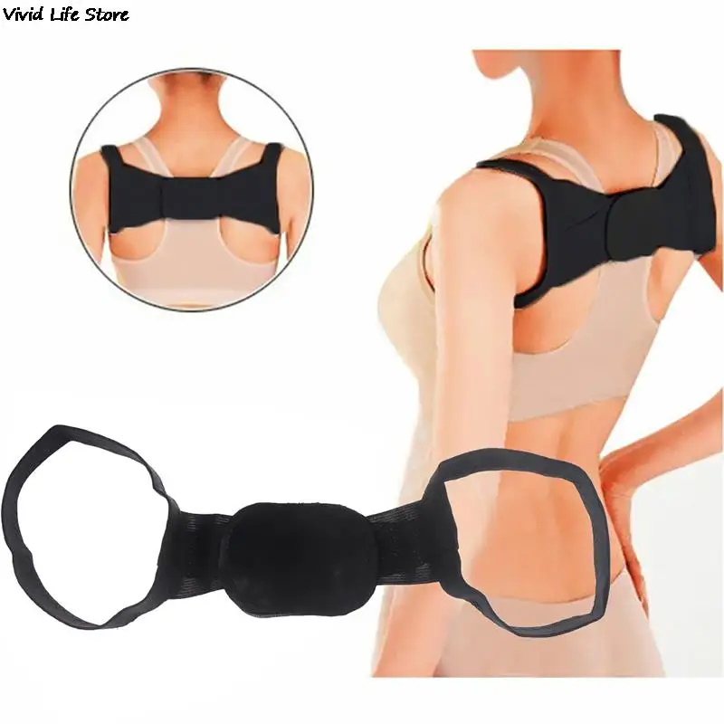 New Adjustable Massager Polyester Chest Belt Back Shoulder Posture Corrector get younger slimmer Black  elegant