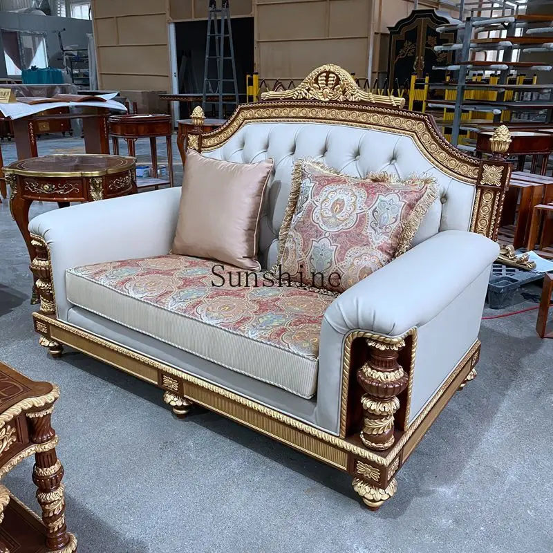 

Solid wood big court luxury combination soft bag sofa chair casual simple modern