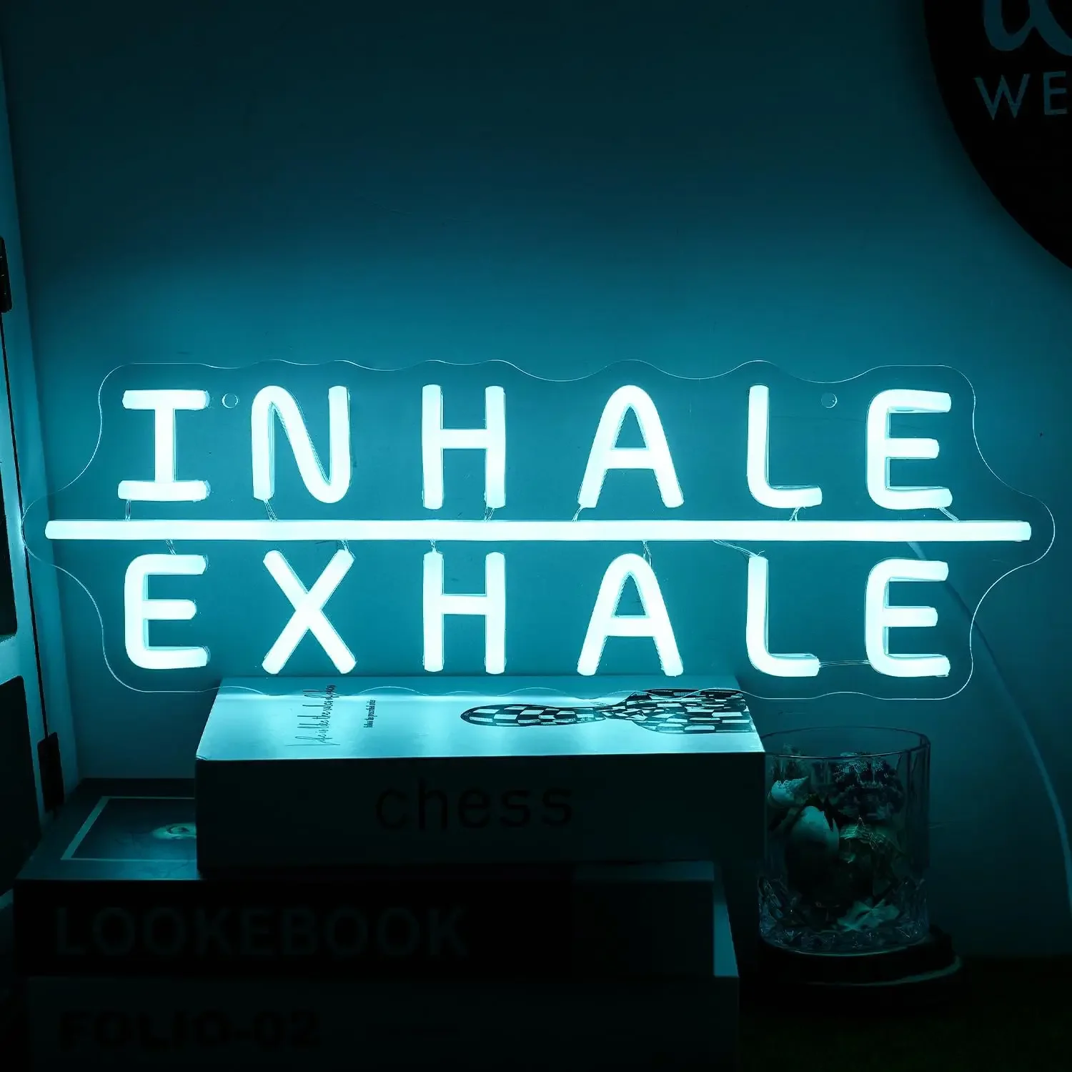 

Neon Wall Sign Dimmable Inhale Exhale Neon Lights for Yoga Room Pilates Studio Bedroom Gym Decor Aesthetics Draw Birthday Gifts