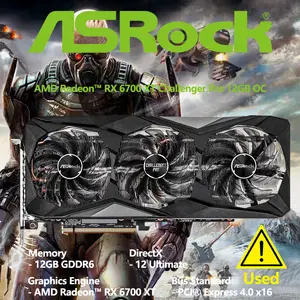 Asrock Amd Radeon Rx 6700 Xt Challenger Pro 12g Oc 12gb Gddr6 192-bit 16  Gbps 7nm 6700xt Used - Graphics Cards - AliExpress