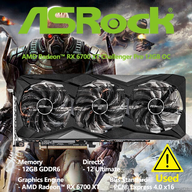 ASROCK AMD Radeon RX 6700 XT Challenger Pro 12G OC 12GB GDDR6 192-bit 16  Gbps 7nm 6700XT - AliExpress