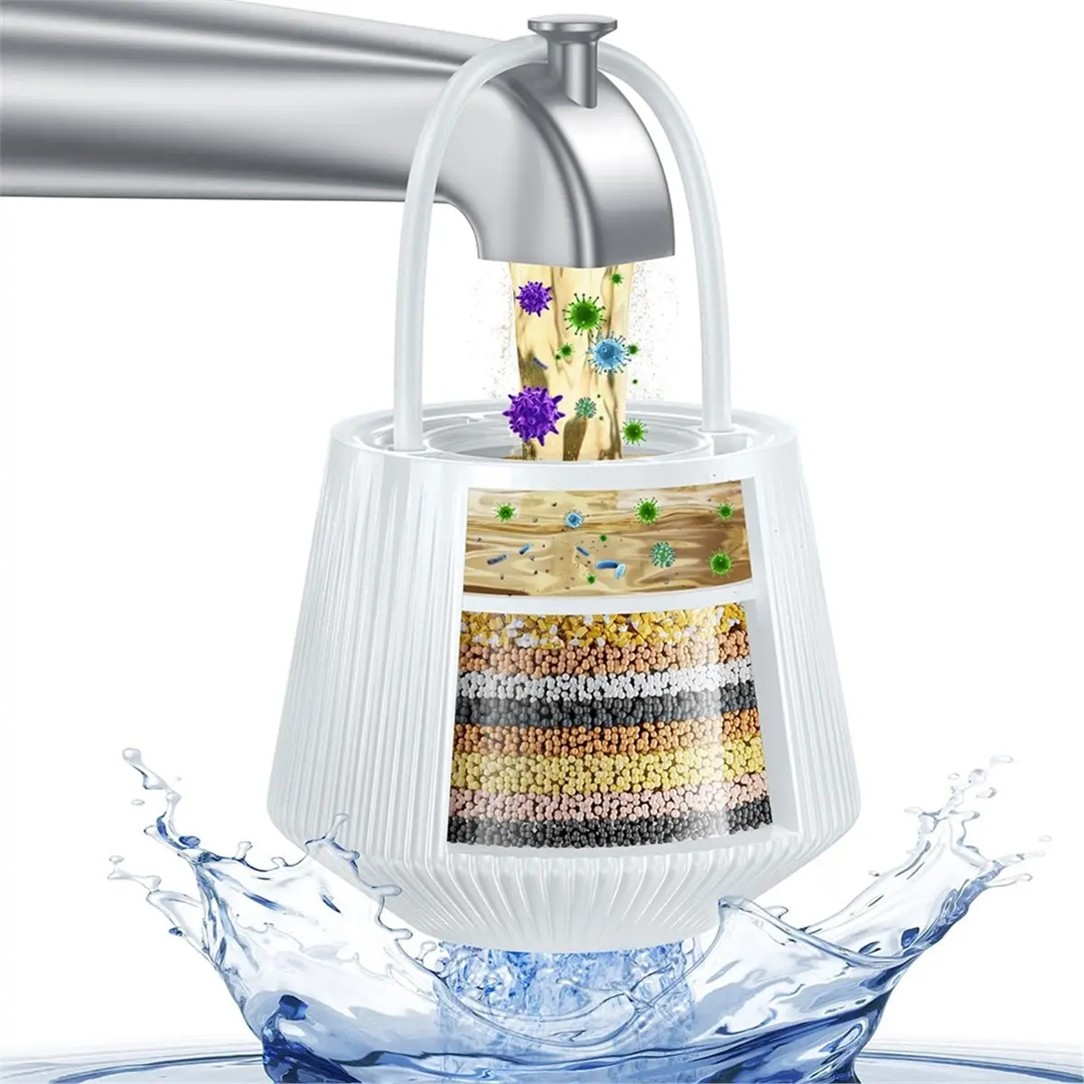 DT38 Bathtub & Shower Filter - Removes 96% Chlorine, Lead & Fluoride Baby-Safe Soft Water for Sensitive Skin, Hair & Eczema