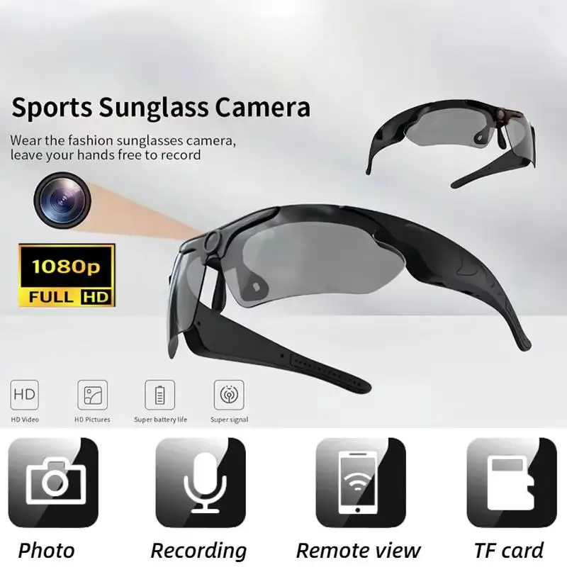 New 1080P HD Camera Smart Glasses Mini Camera Outdoor Bicycle Motorcycle DVR Video Surveillance Portable Recorder Glasses Hot