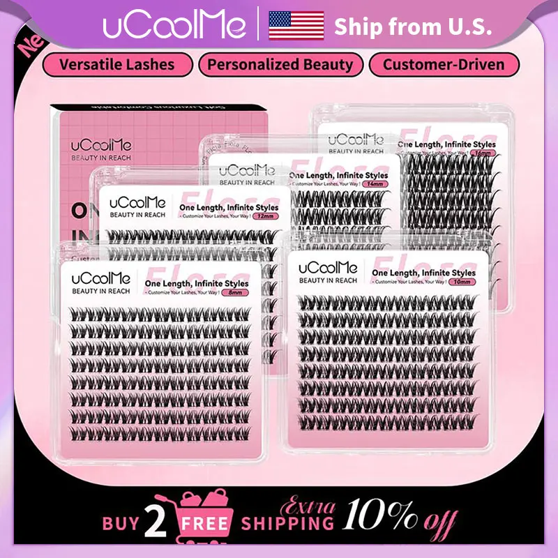 

uCoolMe Lashes Flora No-Waste Same Length Cluster Lashes Single-Size Eyelashes Home DIY Grafting Lash Extension Ship From U.S.