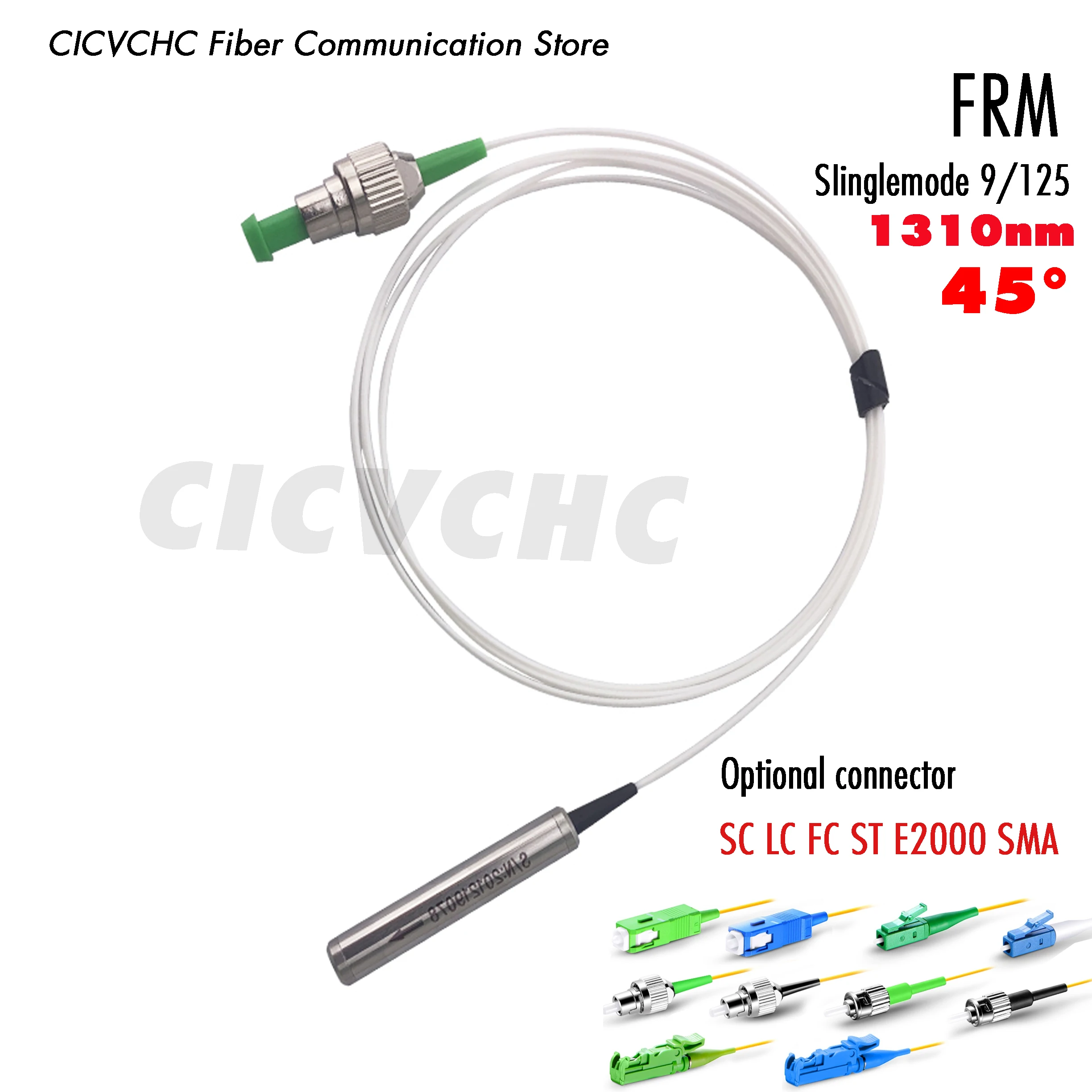 Broadband Faraday Rotator Mirrors FRM 1310 nm, 45° SM with SC, LC, FC, ST, E2000, 1m 0.9mm tube