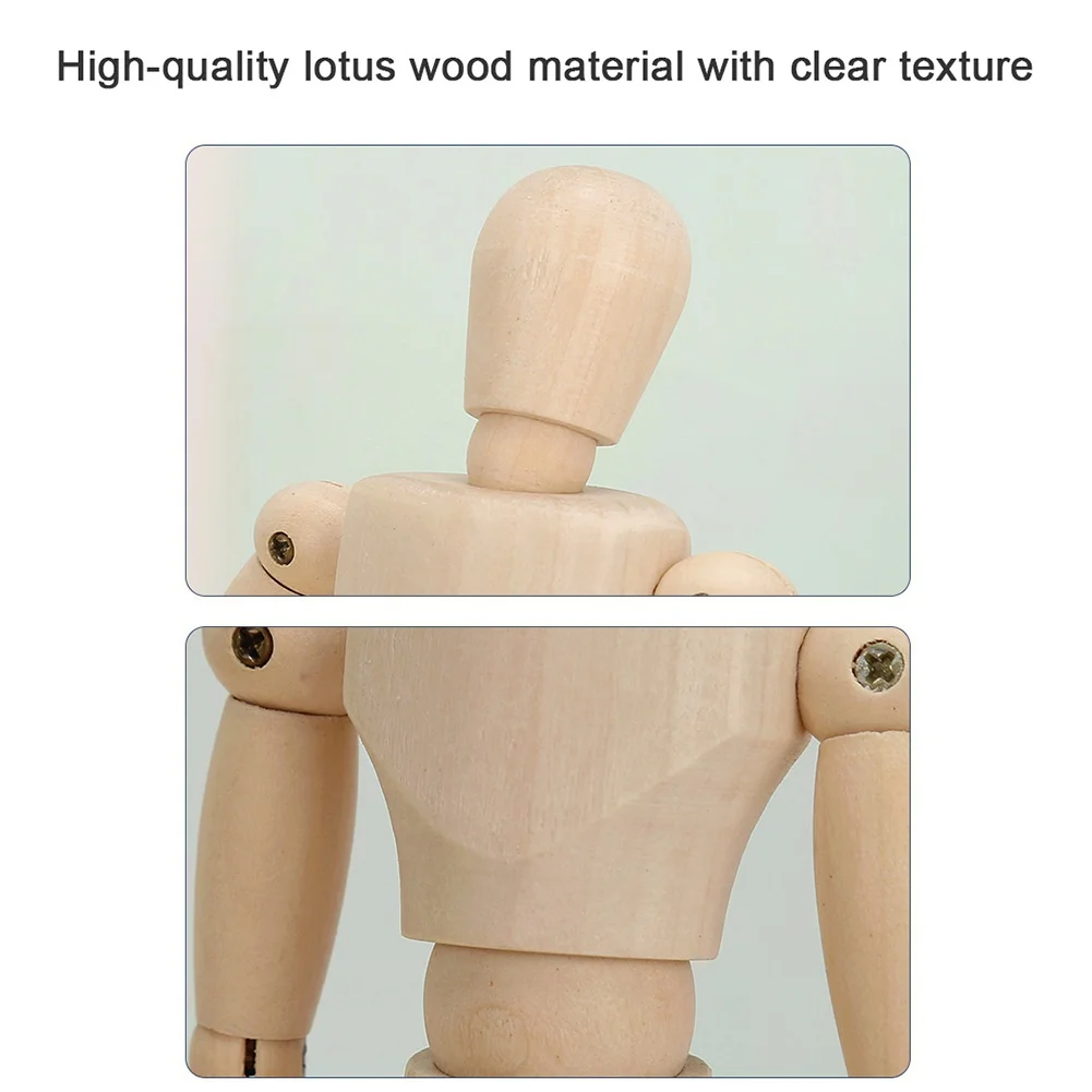 8/10/12 inch Artist Wooden Manikin Mannequin Sketch Sculpting Lay Figure Drawing Model Jointed Doll Natural Wood Limbs Body Toys