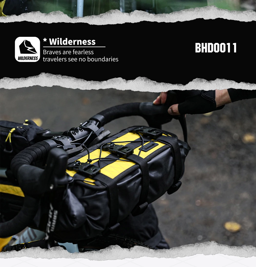 Rhinowalk Fahrradlenkertasche wasserdicht 10l Fahrrad-Reisetasche Trockentasche Bikepacking Fahrradzubehör für MTB – Detail 6