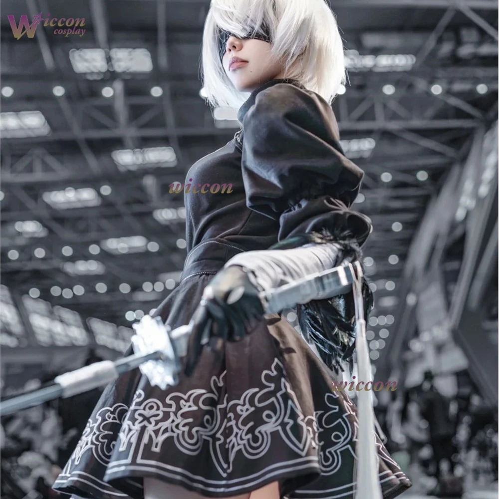 

NieR Automata 2B Cosplay Costume YoRHa No 2 Type B Long Cheongsam Dress Anime Game Sexy Halloween Role Play Outfit