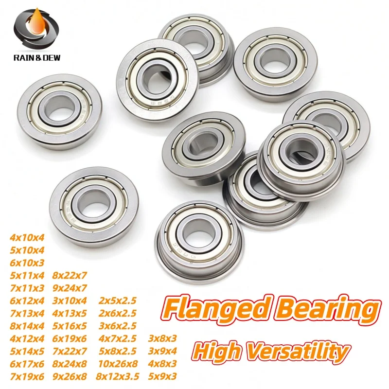 10Pcs Flange Ball Bearings MF63ZZ 3X6X2.5 mm For 3D Printers MF74 MF85 MF95 MF115 MF148 MF117 F623 MF104 MF105 MF128 MF106 MF126