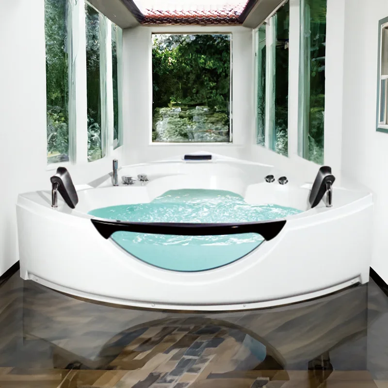 

-Bathroom Modern Bathtub Freestanding Soaking Bathtub With Accessory Whirlpool Acrylic Massage Corner Bathtub With Jets