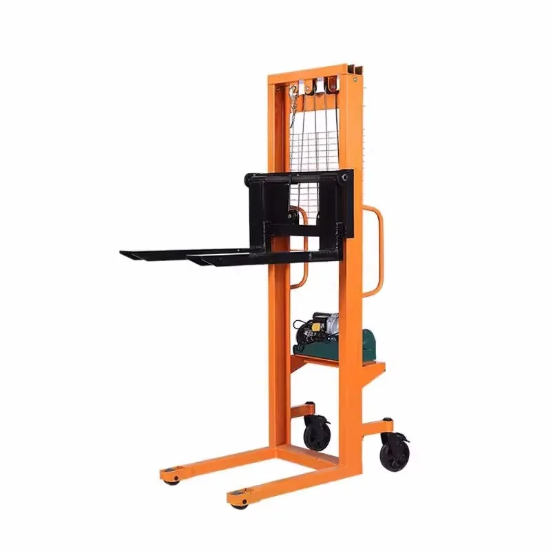

2 T * 1.6 meters semi-electric forklift stacker AC motor plug-in forklift stacker farm restaurant industrial rated 2 tons loadin