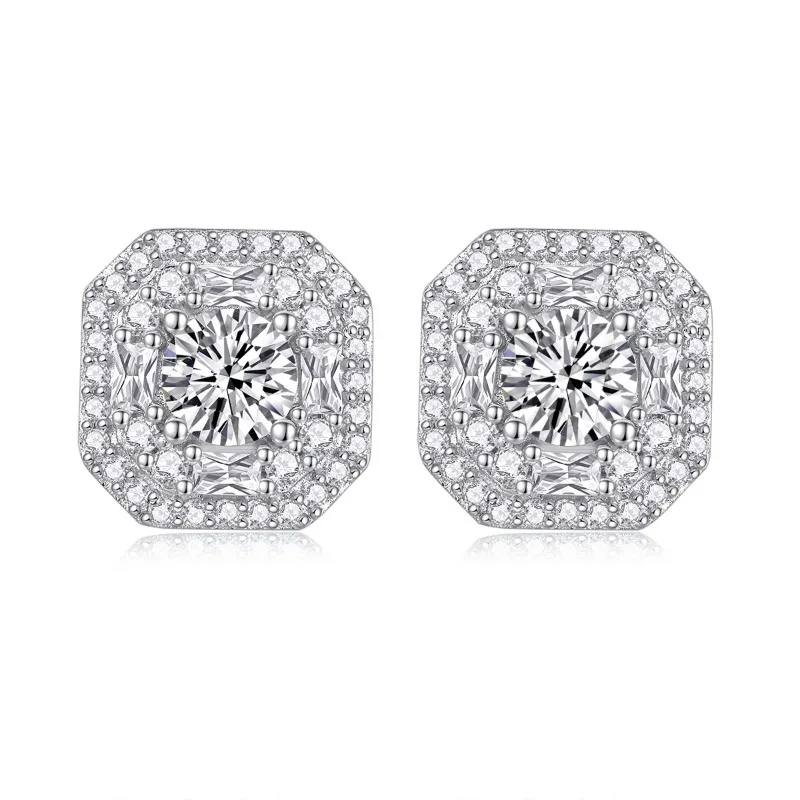 

Shining U S925 Silver D color Moissanite Stud Earrings for Women Fine Jewelry Anniversary