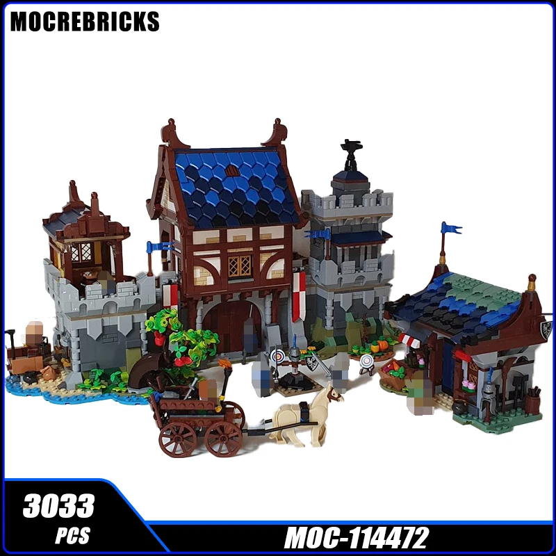 Street View Series MOC-114472 Medieval Castle Gate Building Block DIY Model Collection Experts High Difficulty Brick Toy Gifts