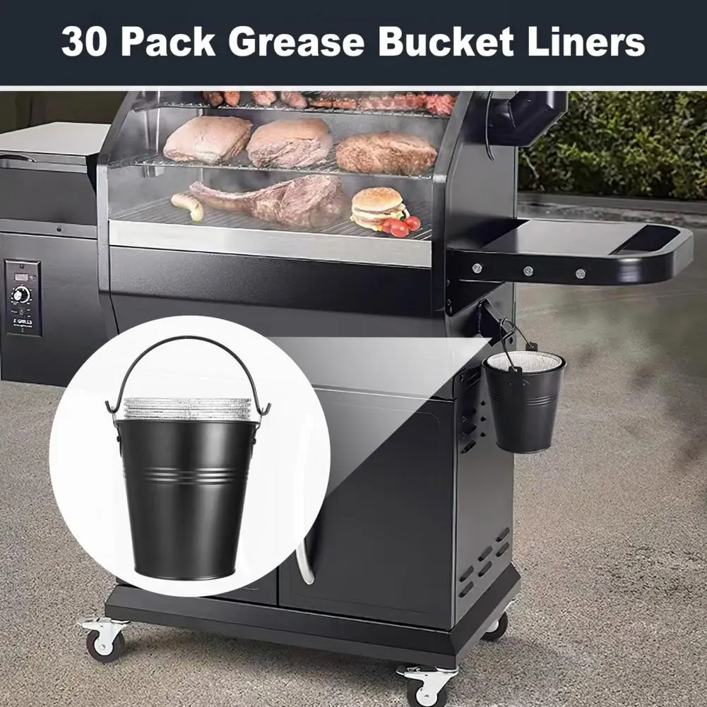 20Pcs/set Barbecue Grease Bucket Tin Foil Liner BBQ Grill Aluminum Foil Drum Lining Grill Accessories for 575/780 22/34 Series