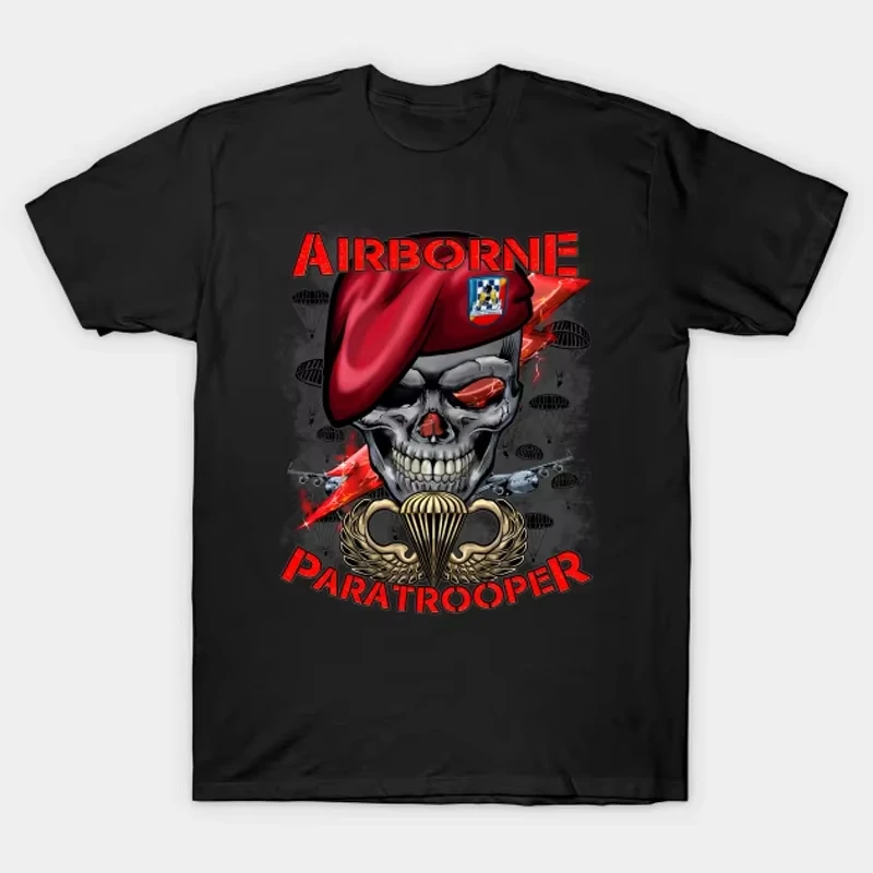 US Army Airborne Paratrooper T-Shirt New 100% Cotton O-Neck Summer Short Sleeve Casual Mens T-shirt Size S-3XL