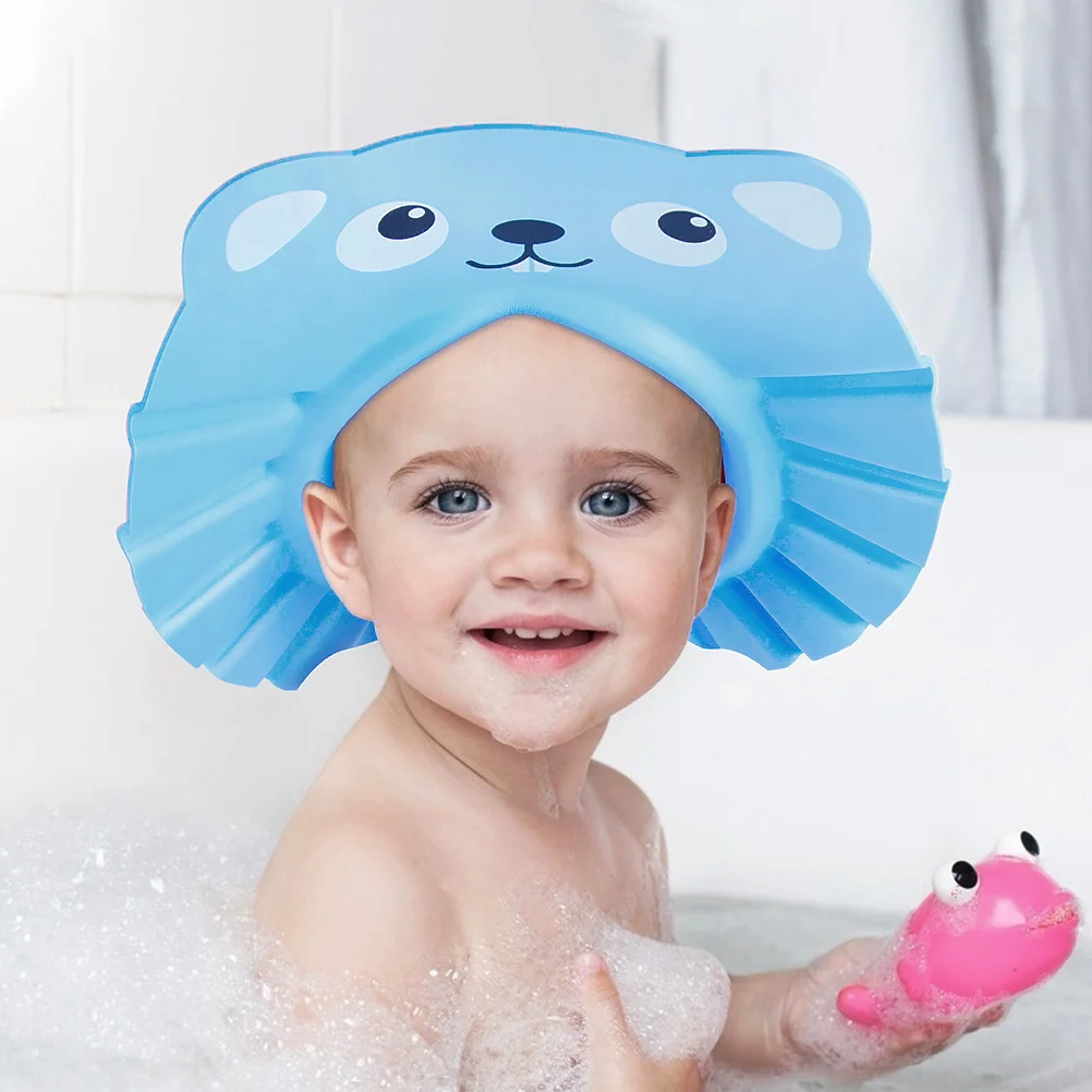 

2Pcs Baby Shower Caps Adjustable Toddler Bath Hats Cartoon Hair Washing Shield Bath Visor for Shower Hat for Kids
