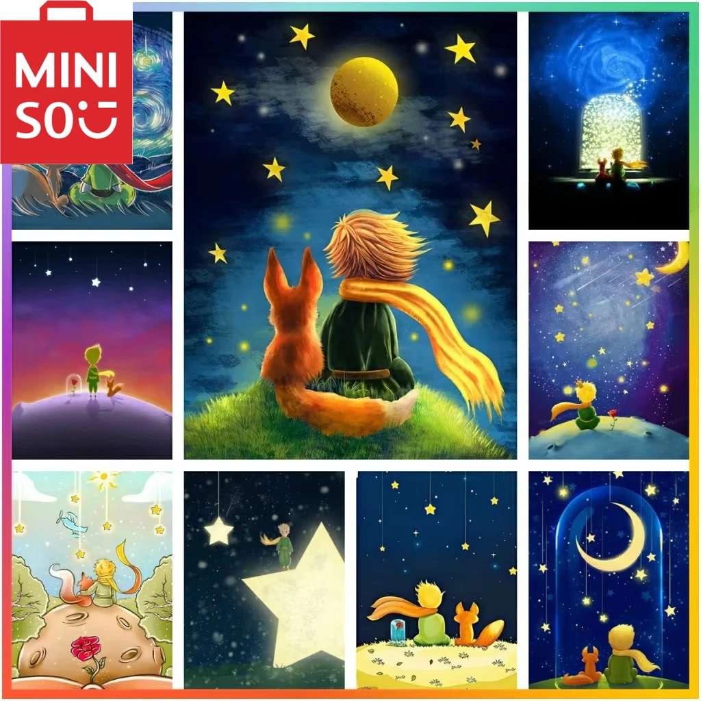 

MINISO DIY картина маслом по номерам история Маленький принц украшение дома стена спальня декор для гостиной лучший подарок рамки