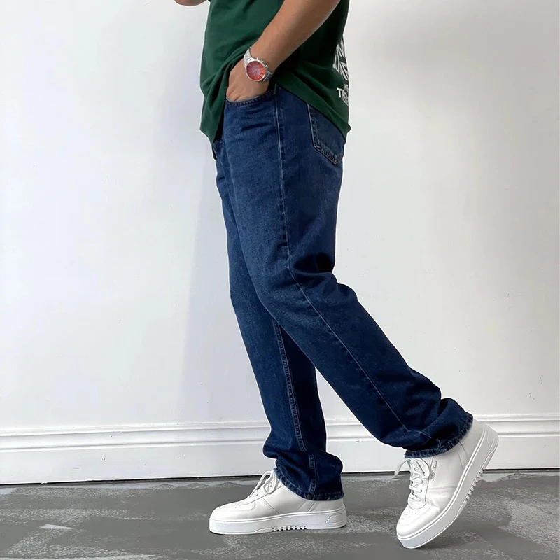 

Men's Everyday Casual Pants Solid Color Straight Leg Jeans 2023 Fashion Men's Club Quality Men's Pants Loose Summer Jeans Sport