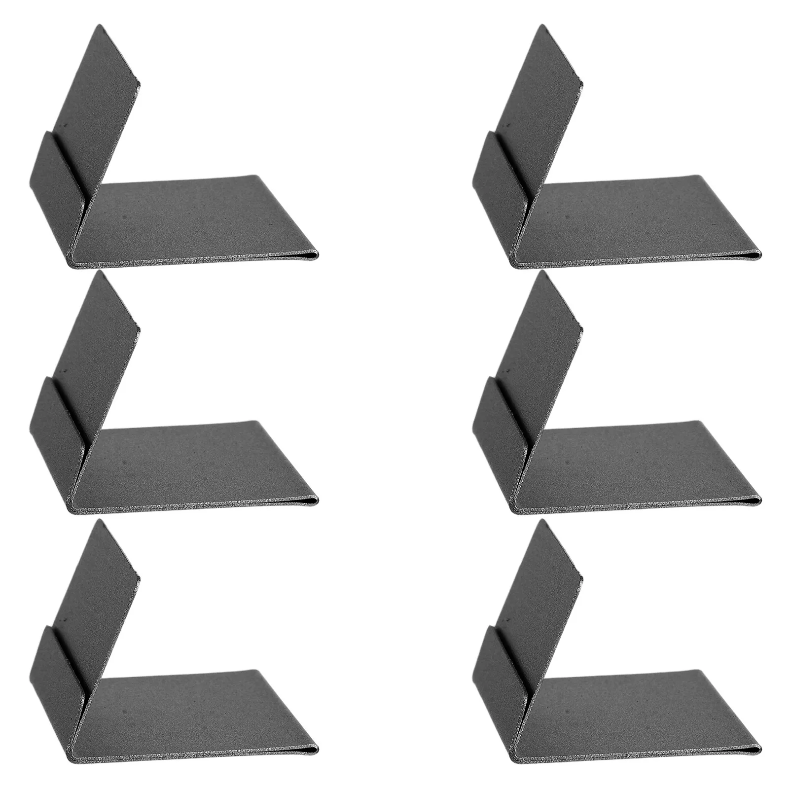 6Pcs Stainless Steel Business Card Holders Upright Desk Display Stand Metal Name Card Holder for Office Reception Workspace