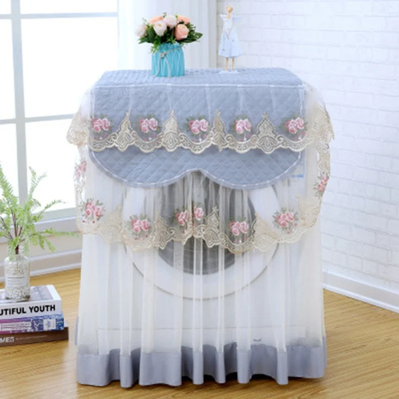 Lace Dust Proof Protector Floral Style Home Decor Washing Machine Cover 4 Colors Washable 60*60*85cm Decoration