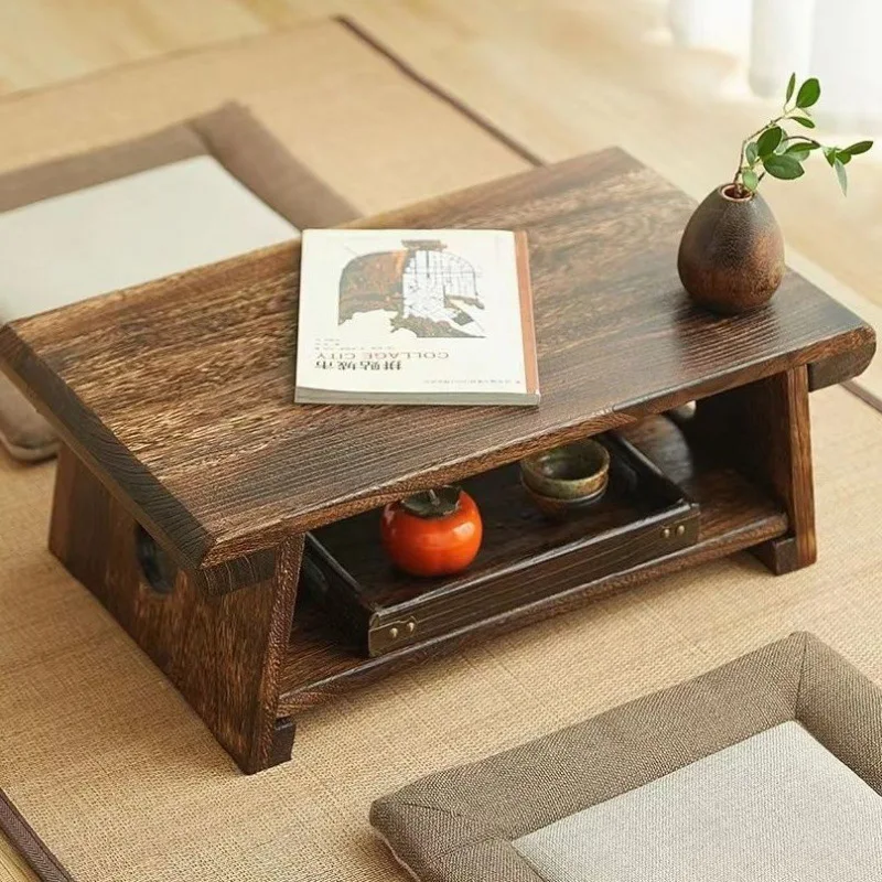 Solid Wood Tatami Bay Window Small Table Tea Table Japanese Style Balcony Table Tea Tables Home Small
