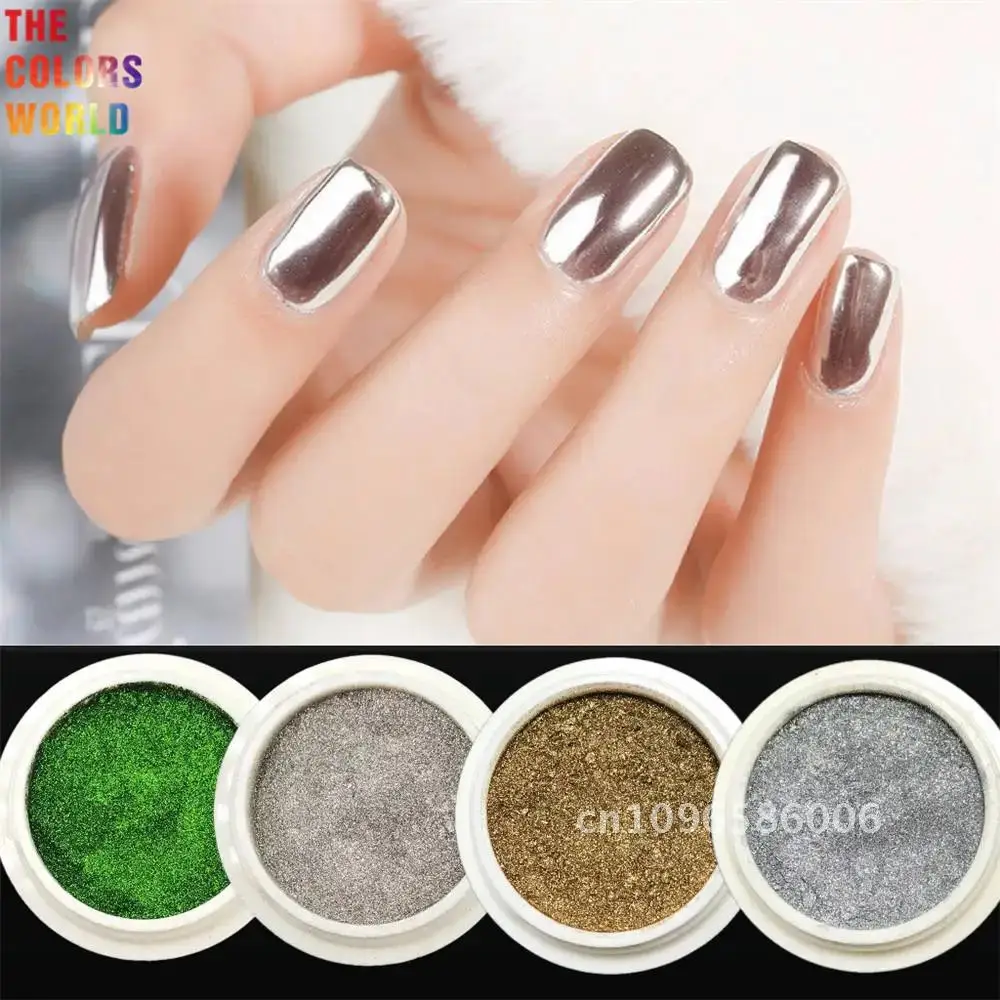 TCT-795 เพิร์ลกระจกเล็บผงที่มีสีสัน UV เจล Auroras เล็บ METALLIC Art Chrome Manicuring ฝุ่นผลตกแต่งเม็ดสี