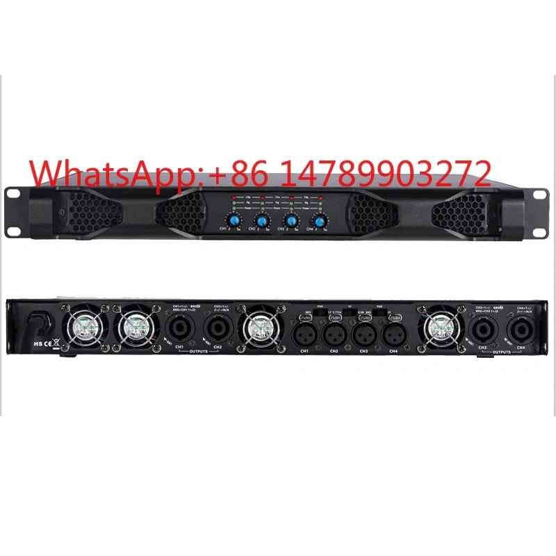 

1800W 4 Channel 1U Rackmount High Power Professional Stage Audio Amplifier