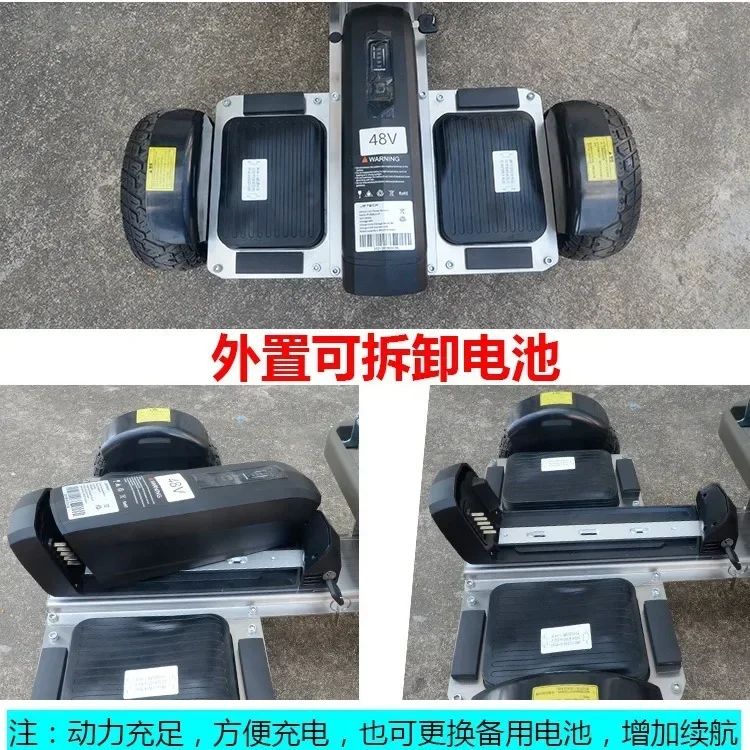 Electric trolley, logistics picker turnover, folding trolley warehousing, handling and pulling tools riding view 5