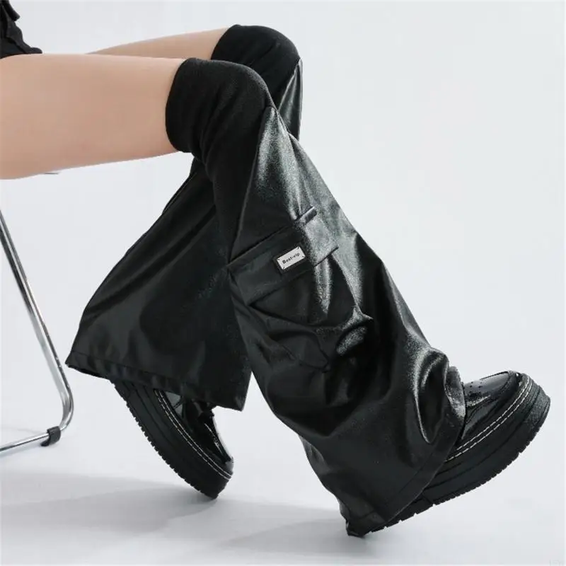 L5YC Leg Warmers for Women Girls Gothic Punk Long Leg Socks Subcultures Leg Covers Flared Leg Warmers Middle Tube Socks