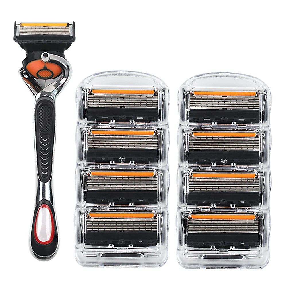 High Quality 5-ply Razor Manual Shaving Blades Men Face Shaving Razor Replacement Cutter Heads & Razor Holders Sets