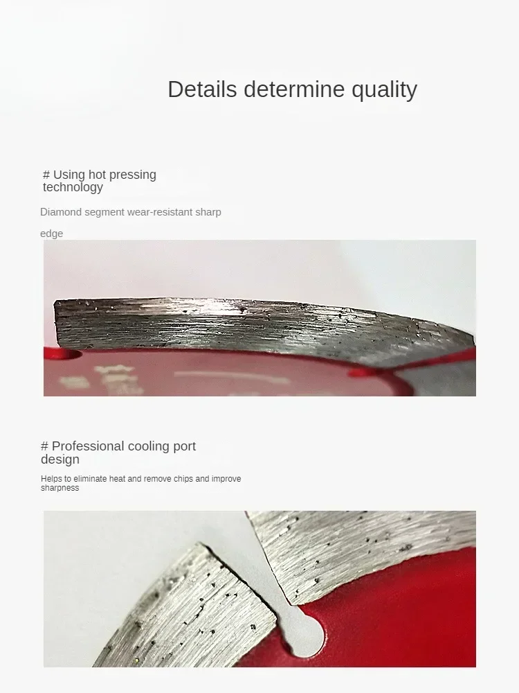 Diamond Blade for Cutting Porcelain Tiles, Marble Glass, Dry Cutting Blade with Extra Thin Design