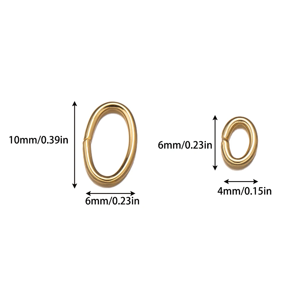 100pcs/Lot Oval Stainless Steel Split Jump Rings 3x4/4x6/6x8mm Necklaces Connectors For Diy Jewelry Making Bracelets Accessories
