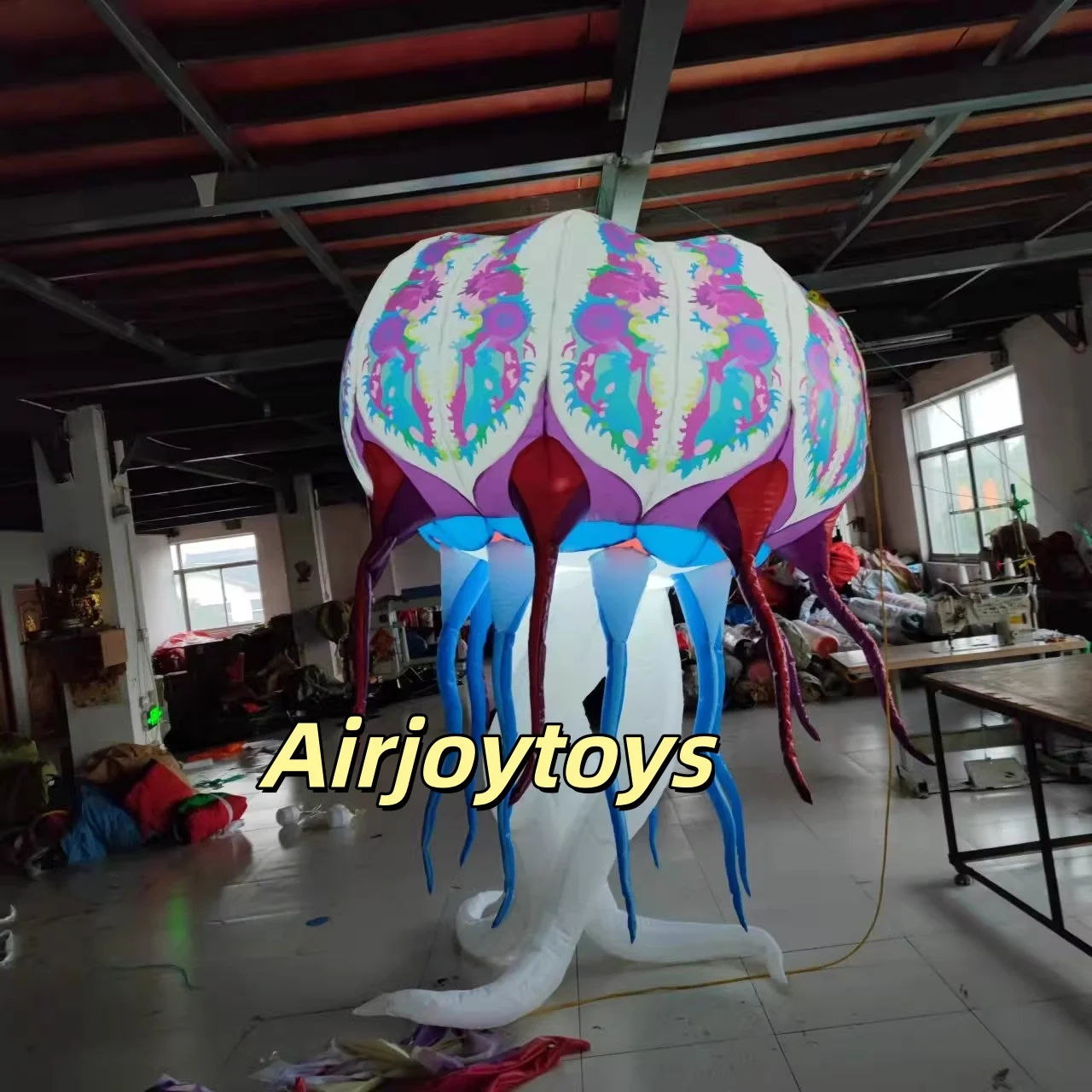 แมงกะพรุนเป่าลมเรืองแสงหลากสีสัน ไฟ LED ตกแต่งบาร์รูปดาว ของตกแต่งเวที โมเดลลม โคมไฟระย้า รับสั่งทำ