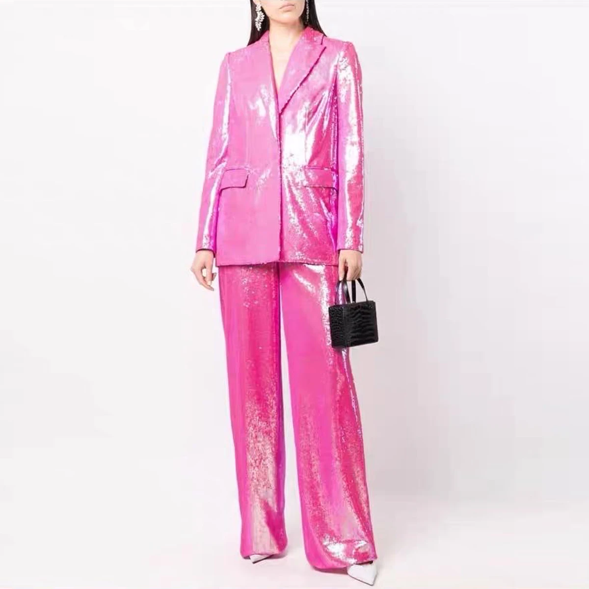 

Spring And Autumn New High-Quality Fashionable Socialite Sequins Cool Flashing Blingbling Long Sleeved Suit+Fashionable Pants