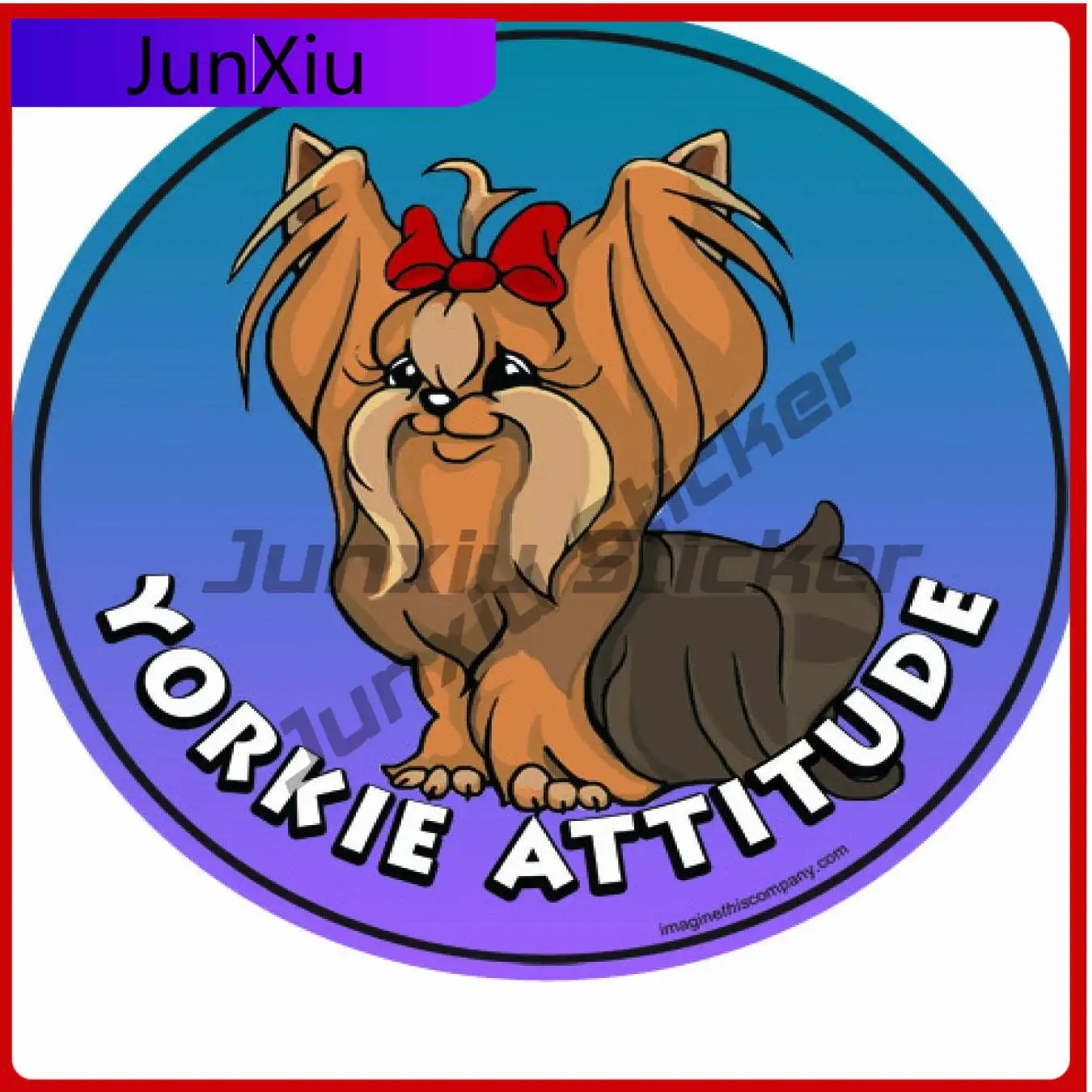 Yorkie Attitude Circle Aesthetic Car Boat Window Bumper Walls Truck Decal Sticker Aesthetic Funny Funny Funny Retro